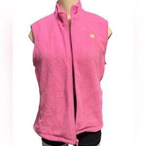 Lilly Pulitzer Pink Vest with Yellow Palm